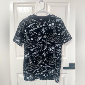 WXYZ men short sleeves shirt black white designs casual large